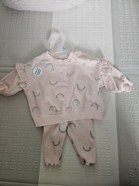 🔥 Bundle • 2/12 🔥George Light Pink Rainbow Ruffle Pajama Set